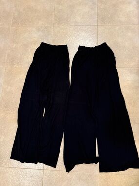 Black Wide Leg Lounge Pants - Set of 2
